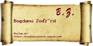 Bogdanu Zoárd névjegykártya